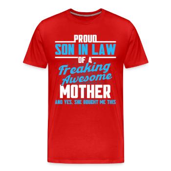 Son-in-law Son son-in-law - Men's Premium Organic T-Shirt - red - Front - Damien (186cm)