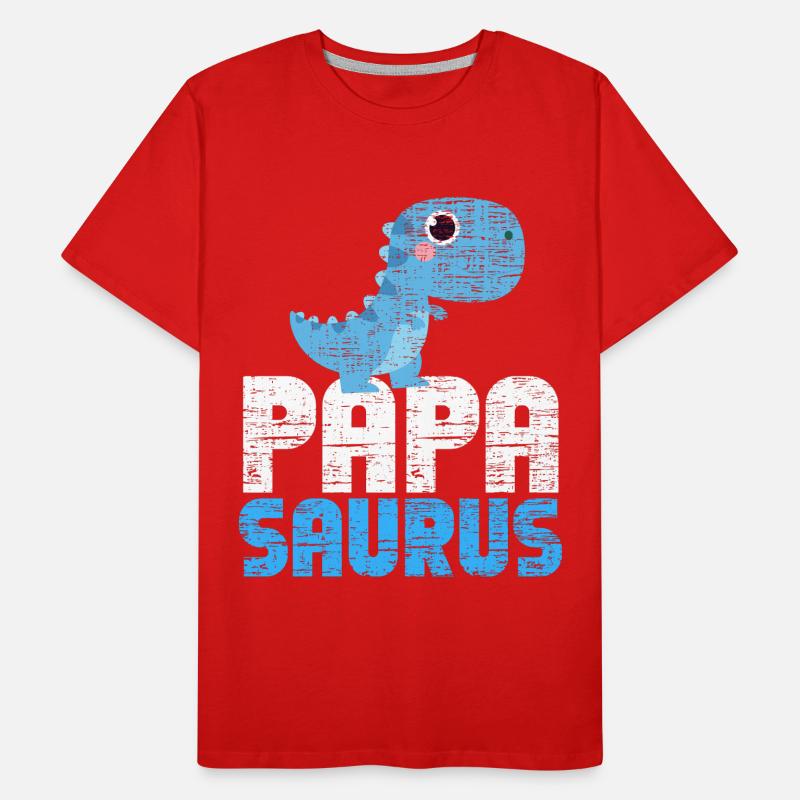 Papasaurus Dinosaurier Rex Papa Saurus Dad Dino Männer Premium Bio T-Shirt