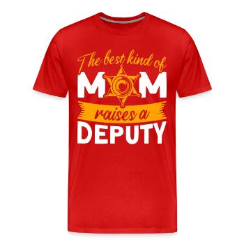 Maman Shérif Adjoint Maman Mère - T-shirt bio Premium Homme - rouge - Devant - Damien (186cm)