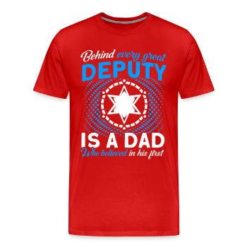 Papa Assistant Sheriff Papa Father - Men's Premium Organic T-Shirt - red - Front - Damien (186cm)