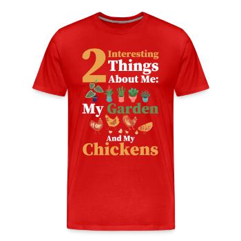 Gardening Gardener Chicken Farmer Chicken Feeder - Men's Premium Organic T-Shirt - red - Front - Damien (186cm)