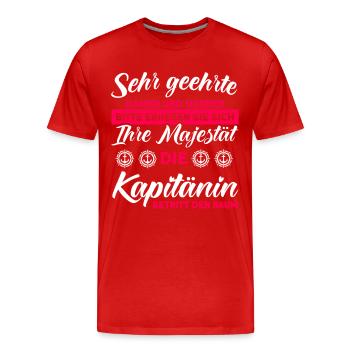 Die Kapitänin Betritt Den Raum Bootsbesitzer - Männer Premium Bio T-Shirt - Rot - Vorne - Damien (186cm)