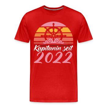 Kapitänin Seit 2022 Bootsbesitzer - Männer Premium Bio T-Shirt - Rot - Vorne - Damien (186cm)