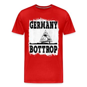 Bottrop Allemagne City Skyline Tétraèdre - T-shirt bio Premium Homme - rouge - Devant - Damien (186cm)