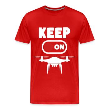 Keep on Flying Drone Quadcopter Drone Pilot - Men's Premium Organic T-Shirt - red - Front - Damien (186cm)