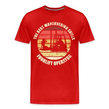Die Besten Manövrierfähigkeiten - Funny Forklift - Männer Premium Bio T-Shirt - Rot - Vorne - Damien (186cm)