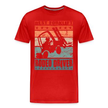 Bester Gabelstapler-Rodeo-Fahrer - Lustiger - Männer Premium Bio T-Shirt - Rot - Vorne - Damien (186cm)
