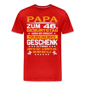 Zum 46. Geburtstag lustiges Bier Spruch - Männer Premium Bio T-Shirt - Rot - Vorne - Damien (186cm)