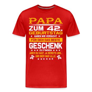 Zum 42. Geburtstag lustiges Bier Spruch - Männer Premium Bio T-Shirt - Rot - Vorne - Damien (186cm)