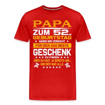 Zum 52. Geburtstag lustiges Bier Spruch - Männer Premium Bio T-Shirt - Rot - Vorne - Damien (186cm)