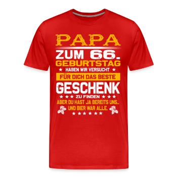 Zum 66. Geburtstag lustiges Bier Spruch - Männer Premium Bio T-Shirt - Rot - Vorne - Damien (186cm)