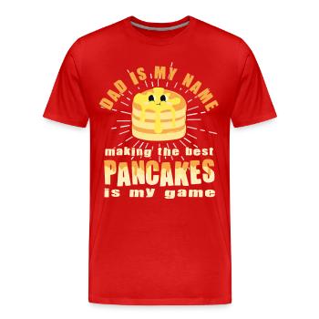 Papa est mon nom - Funny Pancake Maker - T-shirt bio Premium Homme - rouge - Devant - Damien (186cm)