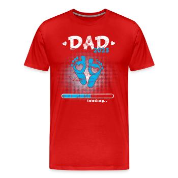 Grossesse Garçon ou Fille 2023 - T-shirt bio Premium Homme - rouge - Devant - Damien (186cm)