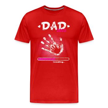 Grossesse Garçon ou Fille 2023 - T-shirt bio Premium Homme - rouge - Devant - Damien (186cm)