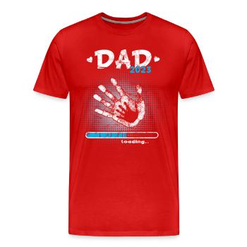 Grossesse Garçon ou Fille 2023 - T-shirt bio Premium Homme - rouge - Devant - Damien (186cm)