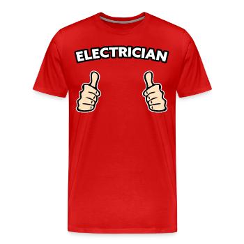 Electrician profession gift idea - Men's Premium Organic T-Shirt - red - Front - Damien (186cm)