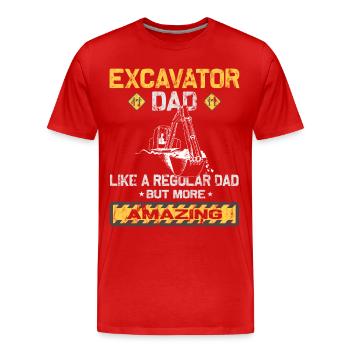 Pelle hydraulique Conducteur de pelle papa - T-shirt bio Premium Homme - rouge - Devant - Damien (186cm)