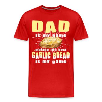 Funny garlic bread maker father - Men's Premium Organic T-Shirt - red - Front - Damien (186cm)