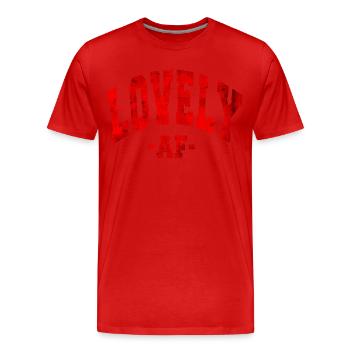 LOVELY AF VALENTINE'S DAY DAY SAYING MEN WOMEN - Men's Premium Organic T-Shirt - red - Front - Damien (186cm)