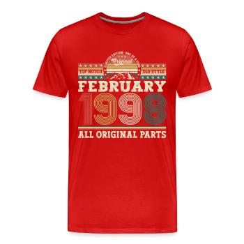 Born 1998 February 25th birthday gift man - Men's Premium Organic T-Shirt - red - Front - Damien (186cm)