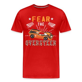 Craignez l’amateur de voitures miniatures de survirage - T-shirt bio Premium Homme - rouge - Devant - Damien (186cm)