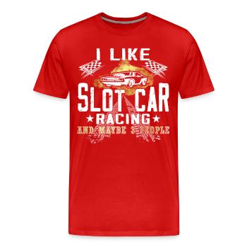J’aime Slot Car Racing - Model Car - T-shirt bio Premium Homme - rouge - Devant - Damien (186cm)