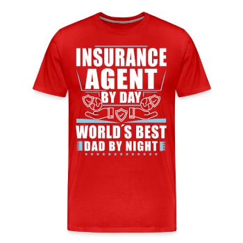 Funny Insurance Sales Representative - Men's Premium Organic T-Shirt - red - Front - Damien (186cm)