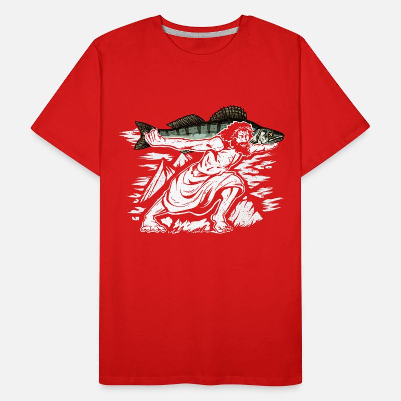 Jesus wears a pikeperch - pikeperch hunter Men's Premium Organic T-Shirt