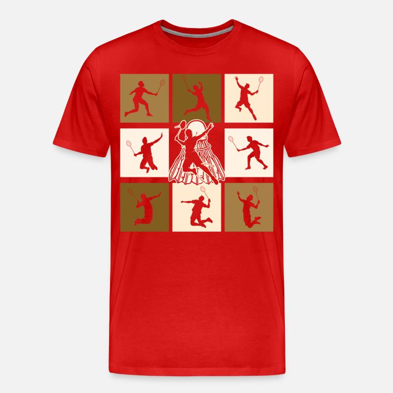 Badminton - Männer Premium Bio T-Shirt - Rot