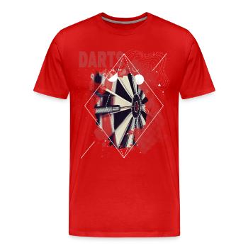 Fléchettes, jeu de fléchettes, jeu de fléchettes, fléchettes, joueurs de fléchettes - T-shirt bio Premium Homme - rouge - Devant - Damien (186cm)
