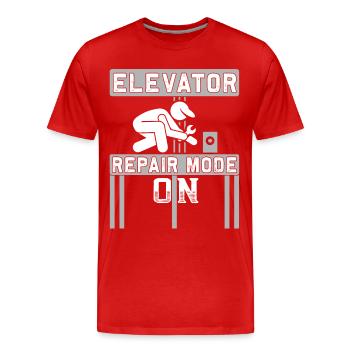 elevator repair mode on - Aufzugsmechaniker - Männer Premium Bio T-Shirt - Rot - Vorne - Damien (186cm)