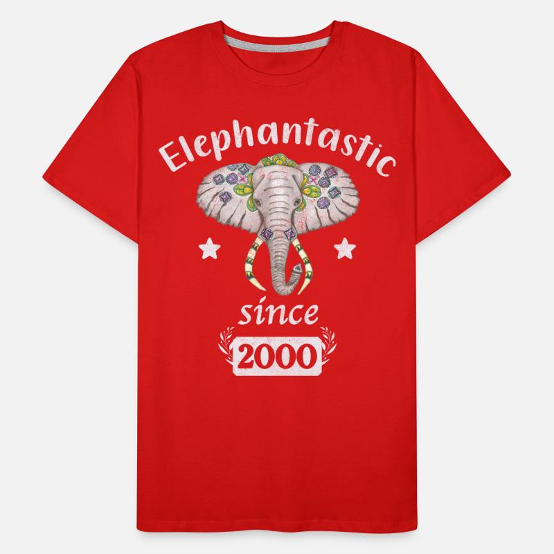 Elephantastic since 2000, elephant head decorated Men's Premium Organic T-Shirt