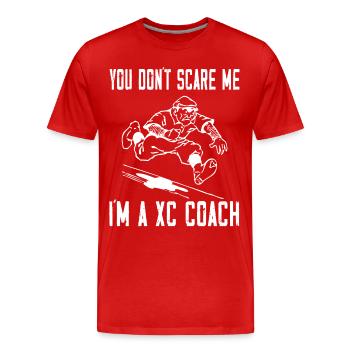 Présent de course XC pour hommes et femmes - T-shirt bio Premium Homme - rouge - Devant - Damien (186cm)