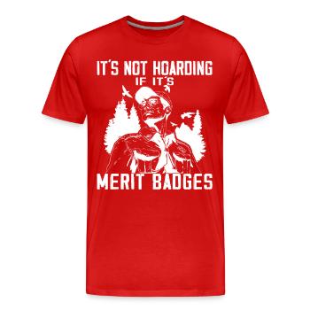 Camping Scoutmaster - Drôle de chef scout - T-shirt bio Premium Homme - rouge - Devant - Damien (186cm)