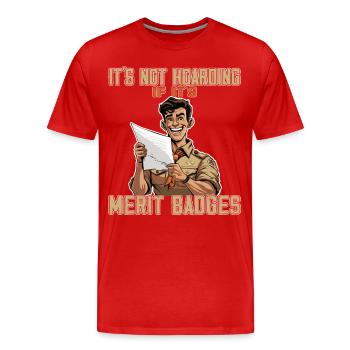 Camping Scoutmaster - Drôle de chef scout - T-shirt bio Premium Homme - rouge - Devant - Damien (186cm)