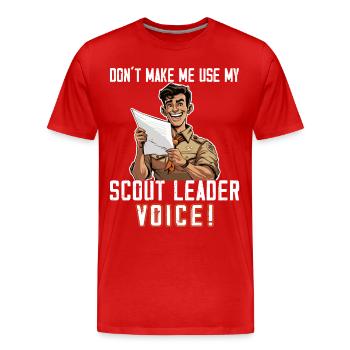 Camping Scoutmaster - Drôle de chef scout - T-shirt bio Premium Homme - rouge - Devant - Damien (186cm)