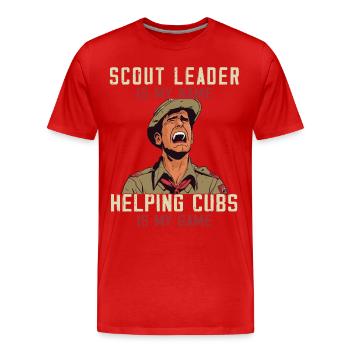 Camping Scoutmaster - Drôle de chef scout - T-shirt bio Premium Homme - rouge - Devant - Damien (186cm)