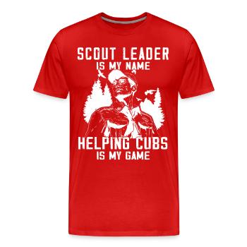 Camping Scoutmaster - Drôle de chef scout - T-shirt bio Premium Homme - rouge - Devant - Damien (186cm)