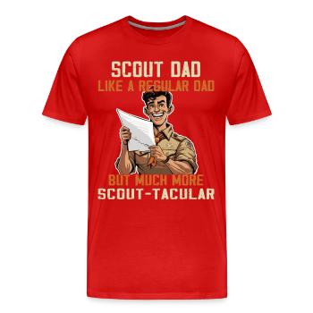 Camping Scouting - Drôle de père scout - T-shirt bio Premium Homme - rouge - Devant - Damien (186cm)