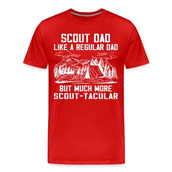 Camping Scouting - Drôle de père scout - T-shirt bio Premium Homme - rouge - Devant - Damien (186cm)