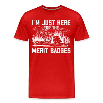 Camping Scouting - Drôle de père scout - T-shirt bio Premium Homme - rouge - Devant - Damien (186cm)
