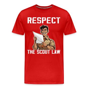 Camping Scouting - Drôle de père scout - T-shirt bio Premium Homme - rouge - Devant - Damien (186cm)