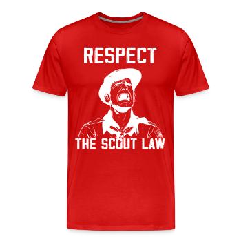 Camping Scouting - Drôle de père scout - T-shirt bio Premium Homme - rouge - Devant - Damien (186cm)