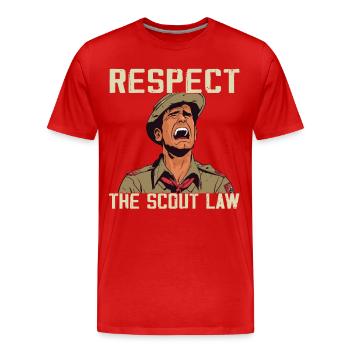 Camping Scouting - Drôle de père scout - T-shirt bio Premium Homme - rouge - Devant - Damien (186cm)