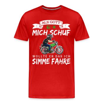 Lustiger Spruch Simsonfahrer S50 S51 Simme Moped - Männer Premium Bio T-Shirt - Rot - Vorne - Damien (186cm)