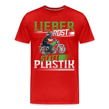 Lustiger Spruch Simsonfahrer S50 S51 Simme Moped - Männer Premium Bio T-Shirt - Rot - Vorne - Damien (186cm)