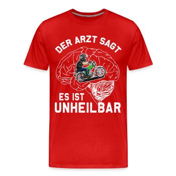 Lustiger Spruch Simsonfahrer S50 S51 Simme Moped - Männer Premium Bio T-Shirt - Rot - Vorne - Damien (186cm)
