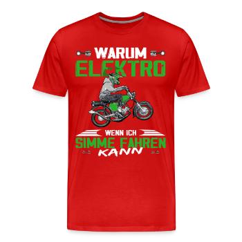 Lustiger Spruch Simsonfahrer S50 S51 Simme Moped - Männer Premium Bio T-Shirt - Rot - Vorne - Damien (186cm)