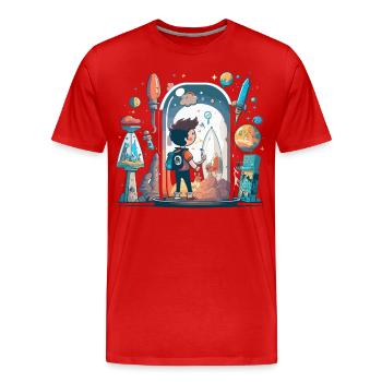 Botanische Schönheit: Pflanzenwunder - Männer Premium Bio T-Shirt - Rot - Vorne - Damien (186cm)