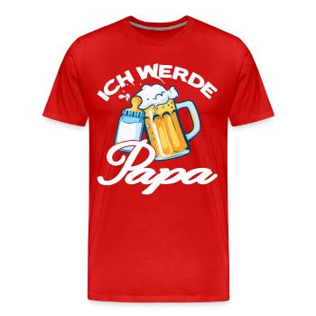 Schwangerschaft 2023 – Ich werde Papa – Werdender - Männer Premium Bio T-Shirt - Rot - Vorne - Damien (186cm)